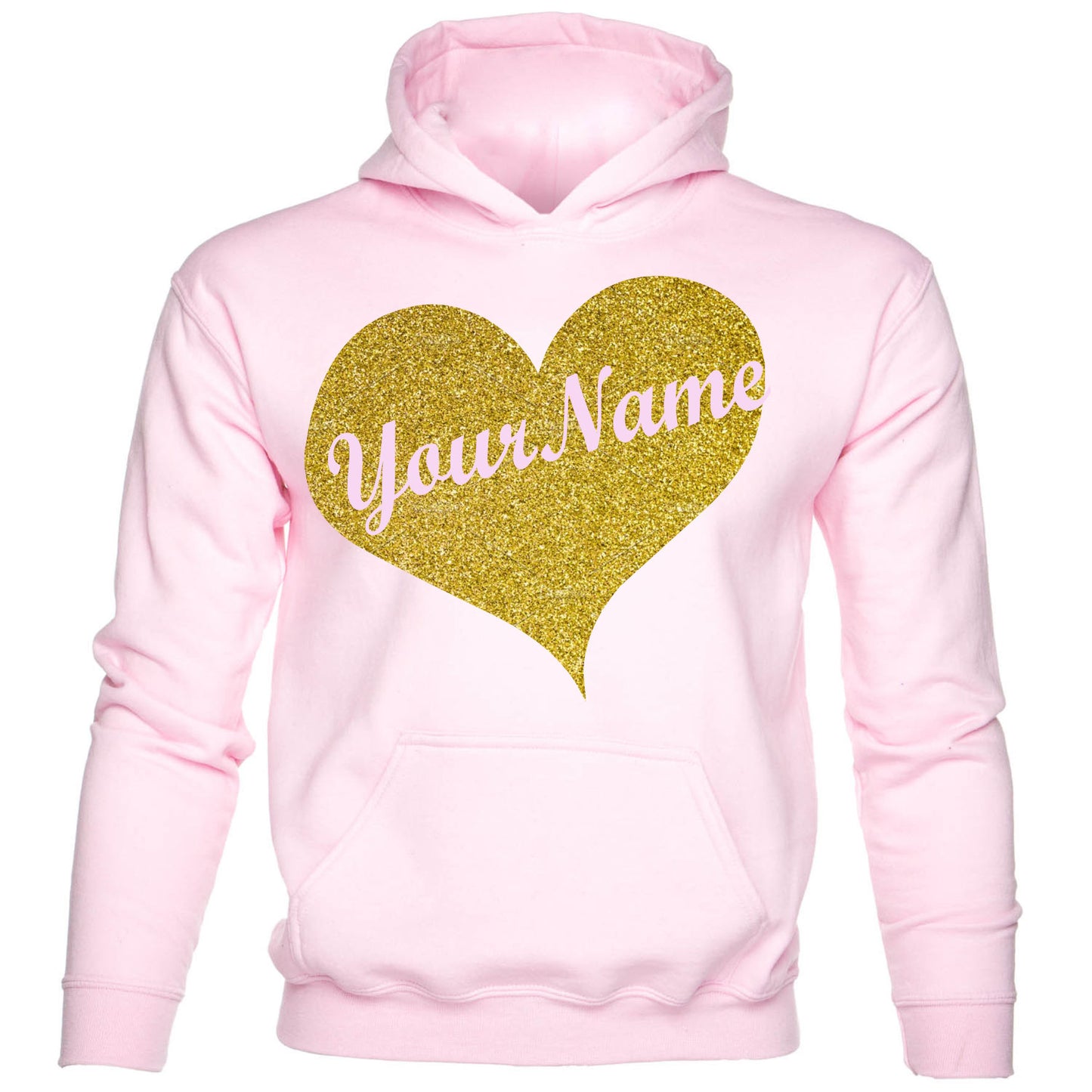 Kids Personalised Hoodie Any Name Christian Name In Gold Glitter