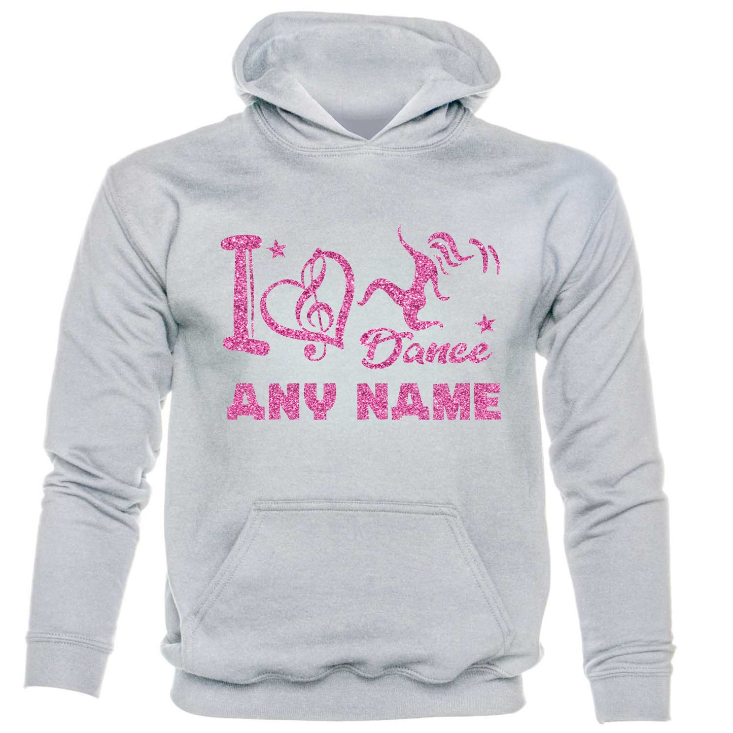 Kids Personalised Hoodie I Love Dance Any Name Great For Dance Schools