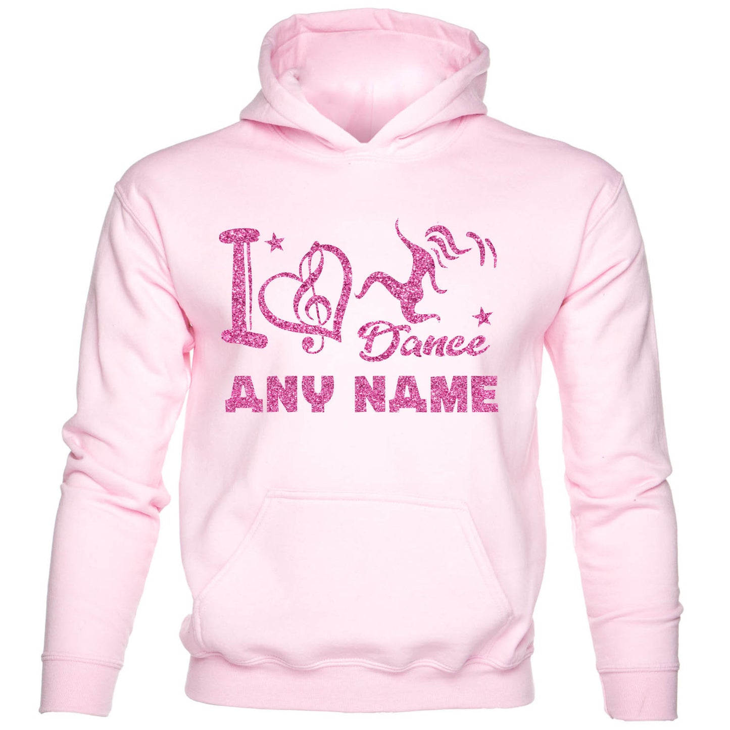 Kids Personalised Hoodie I Love Dance Any Name Great For Dance Schools