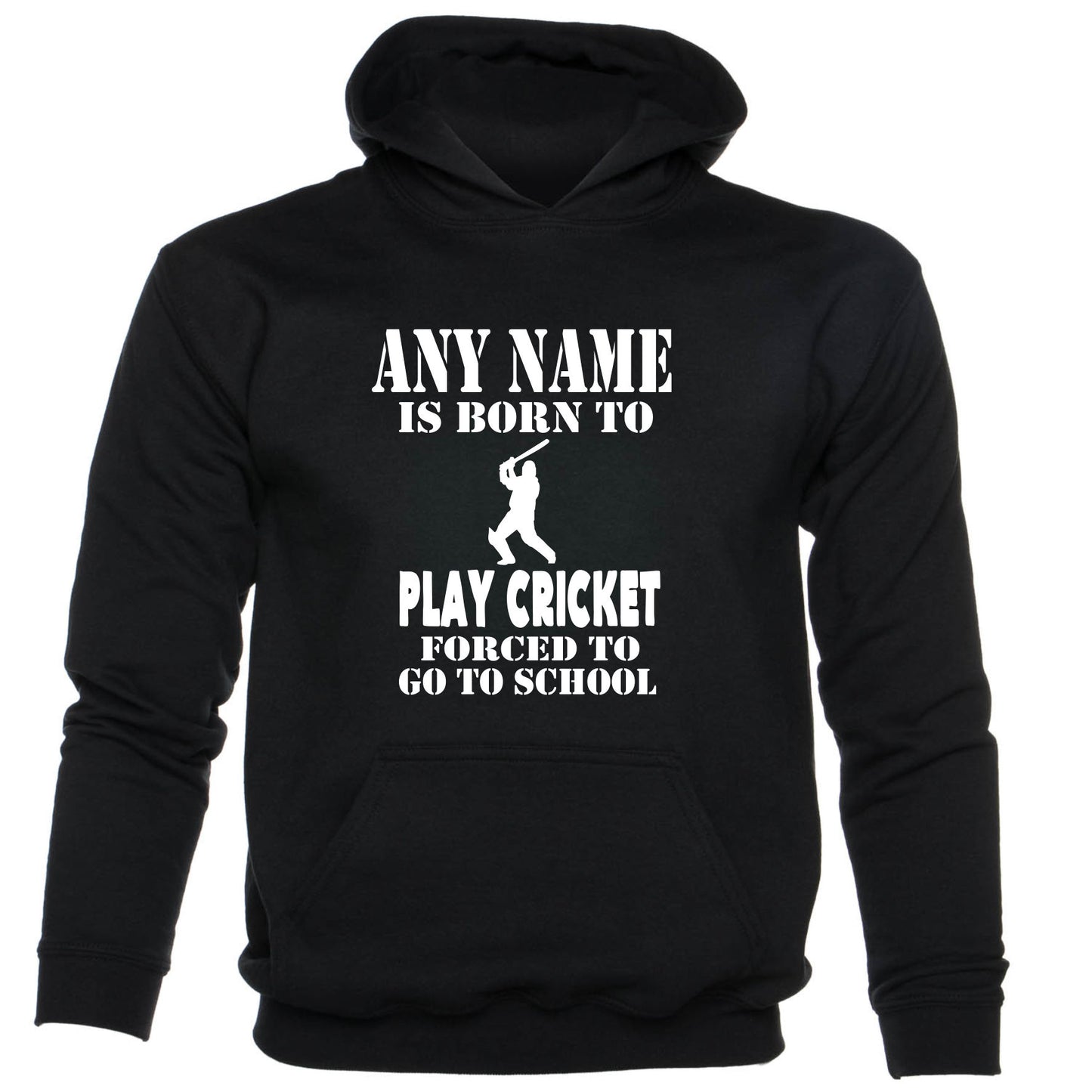 Kids Personalised Hoodie Born To Play Cricket Birthday Gift Any Name