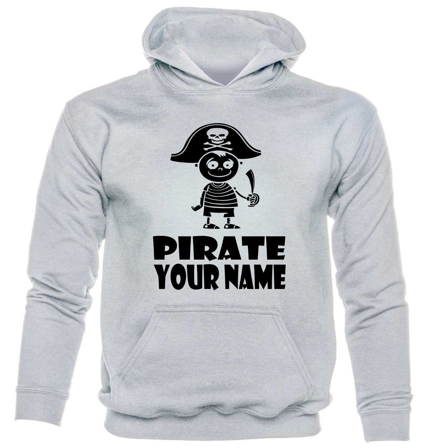 Kids Personalised Pirate Hoodie With Your Name Pirate Boys Girls