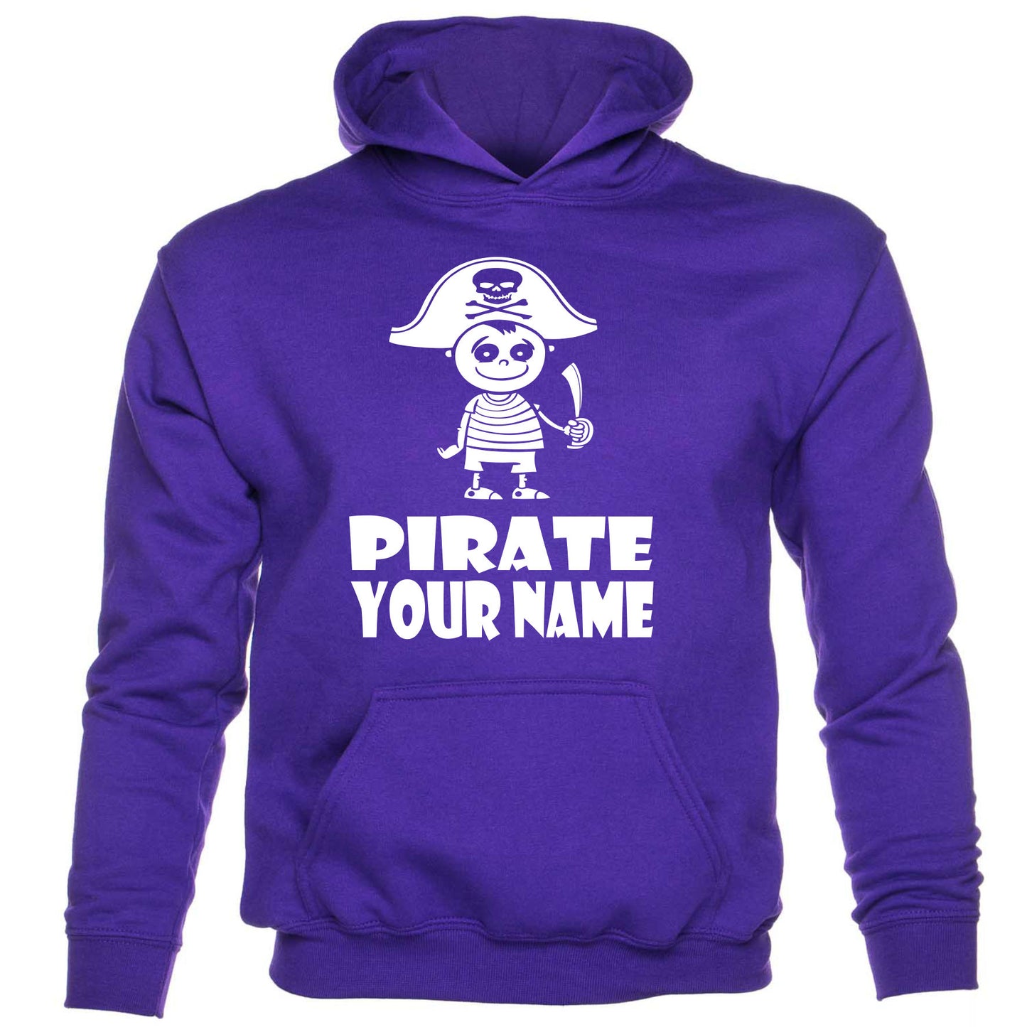 Kids Personalised Pirate Hoodie With Your Name Pirate Boys Girls