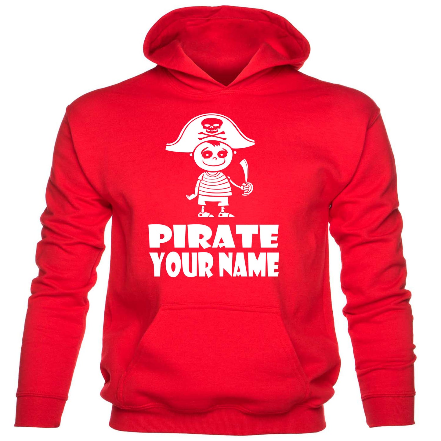 Kids Personalised Pirate Hoodie With Your Name Pirate Boys Girls