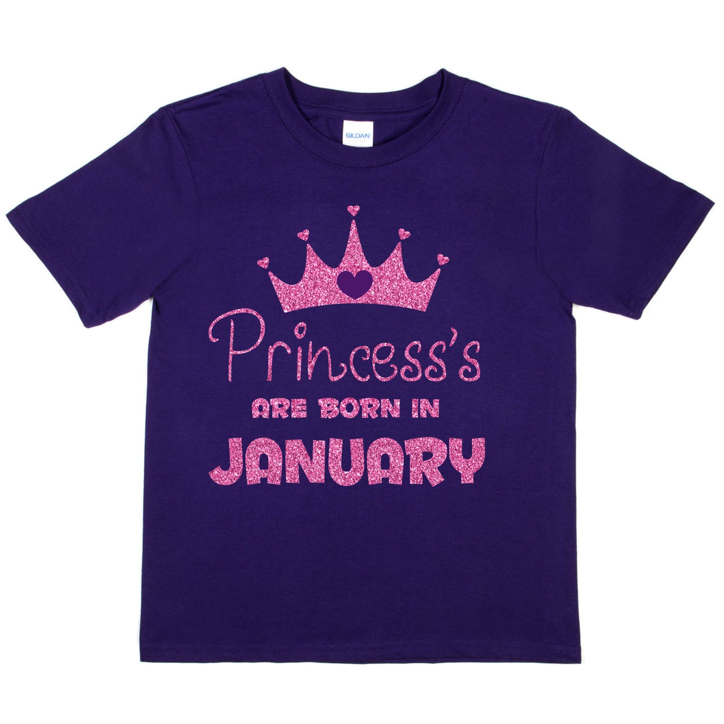 Birthday Girls T-shirt Princess's Born In January T-Shirt