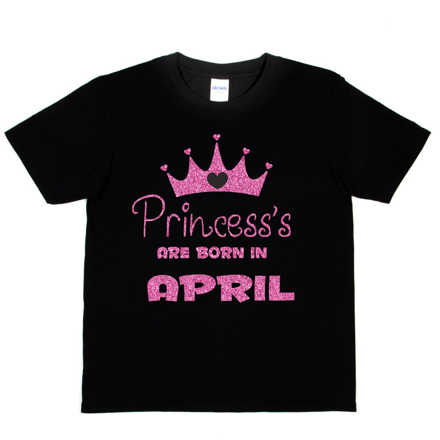 Princess's Born In April Birthday Girls T-Shirt