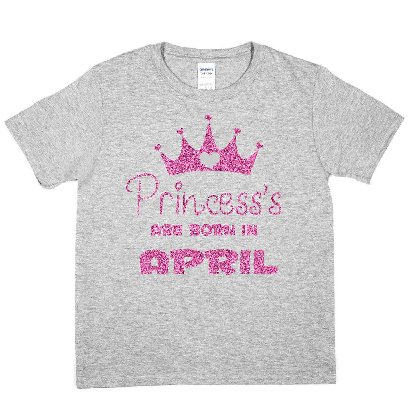 Princess's Born In April Birthday Girls T-Shirt