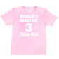 3rd Birthday T-shirt Worlds Greatest 3 Year Old Happy Birthday Tee Age 3 Gift