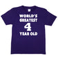 Happy Birthday Tee Age 4 Gift Worlds Greatest 4 Year Old 4th Birthday T-shirt