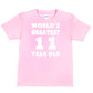 Worlds Greatest 11 Year Old 11th Birthday T-shirt Happy Birthday Tee Age 11 Gift