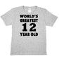 Happy Birthday Tee Age 12 Worlds Greatest 12 Year Old 12th Birthday T-Shirt