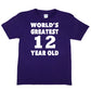 Happy Birthday Tee Age 12 Worlds Greatest 12 Year Old 12th Birthday T-Shirt