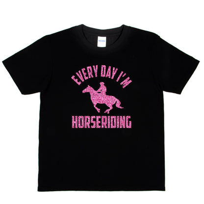 Everyday I'm Horse Riding Pony Girls Birthday T-Shirt