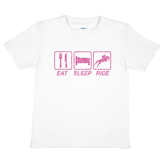 Eat Sleep Ride Horse Riding Pony Riding  Girls T-Shirt