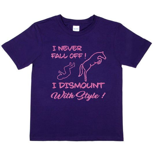 I Never Fall Off I Dismount Horse Riding Girls T-Shirt