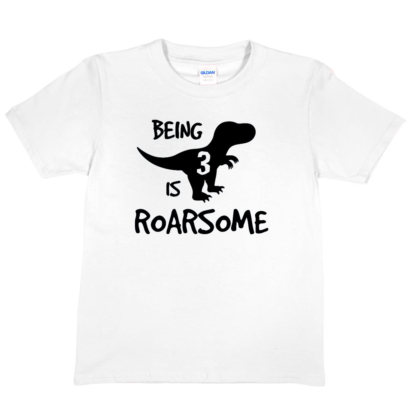 Kids T-shirt Dinosaur Roarsome Age 3 Happy 3rd Birthday T-Shirt