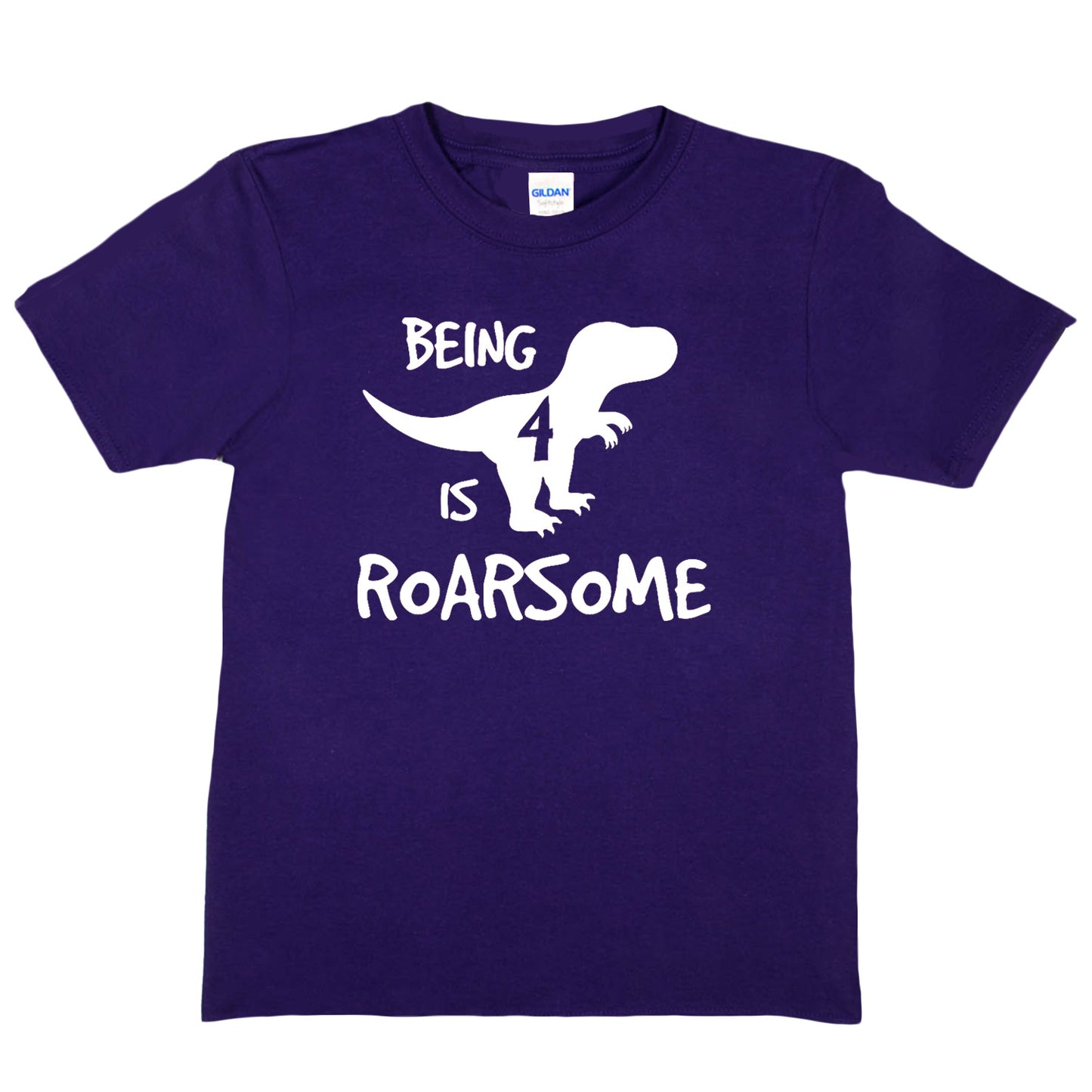 Kids T-shirt Dinosaur Roarsome Age 4 Happy 4th Birthday T-Shirt