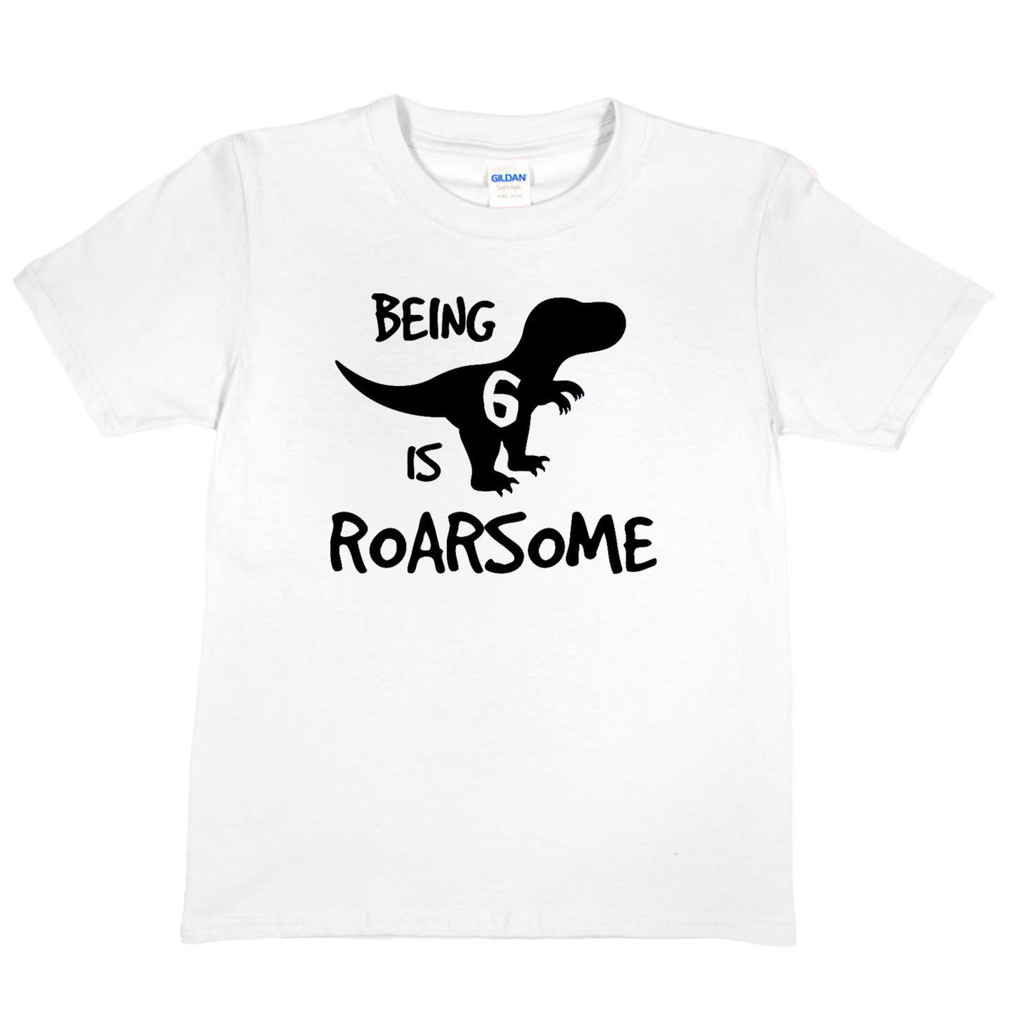 Kids T-shirt Dinosaur Roarsome Age 6 Happy 6th Birthday T-Shirt