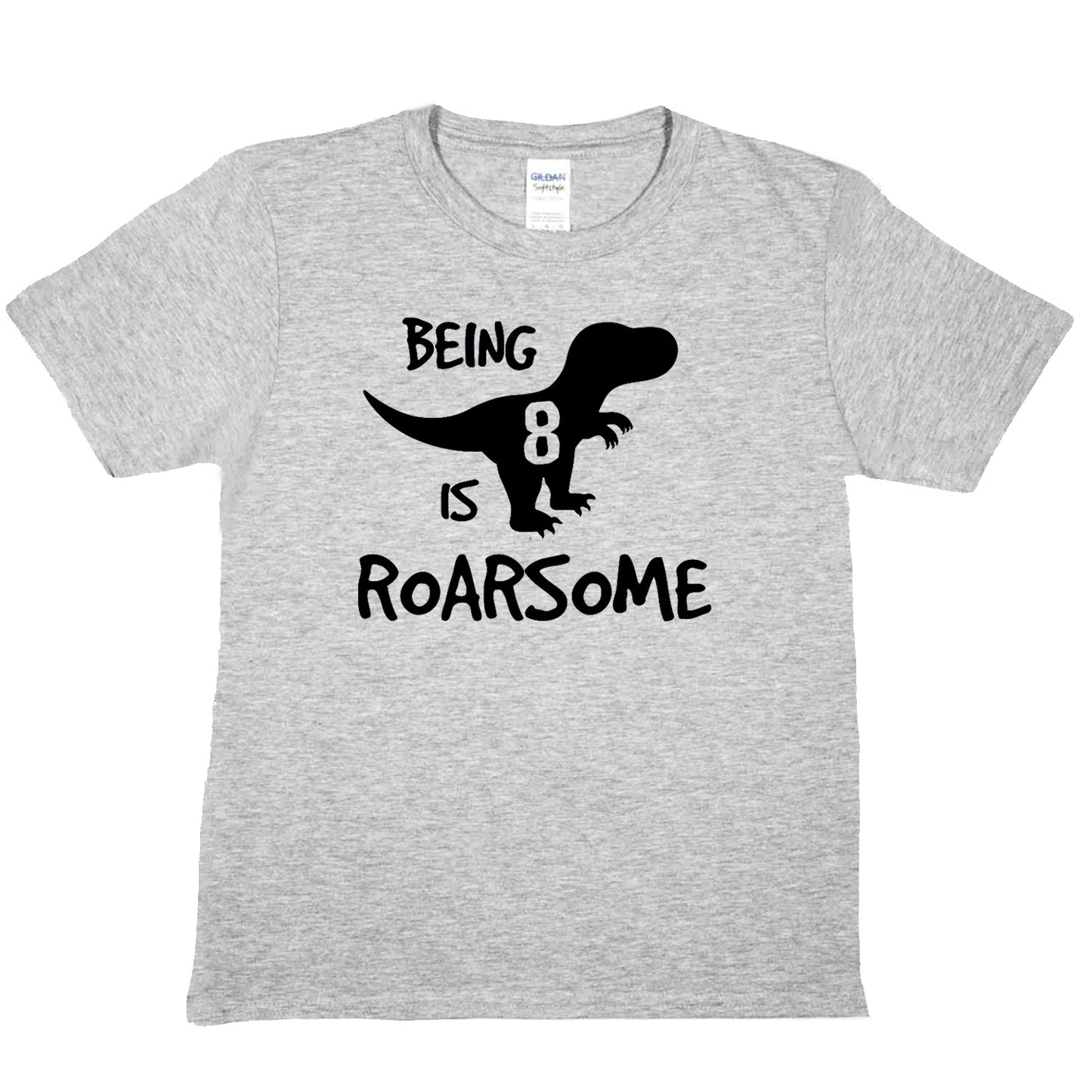 Kids T-shirt Dinosaur Roarsome Age 8 Happy 8th Birthday T-Shirt