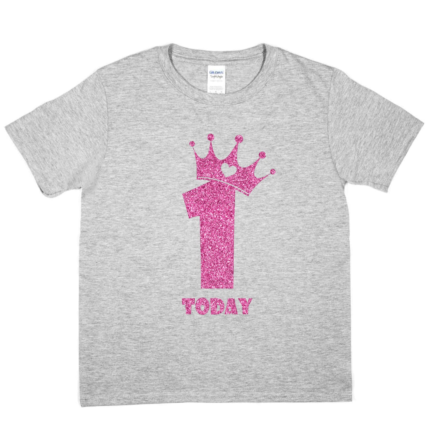 Birthday Kids 1 Today Age 1 In Pink Glitter Happy Kids T-Shirt