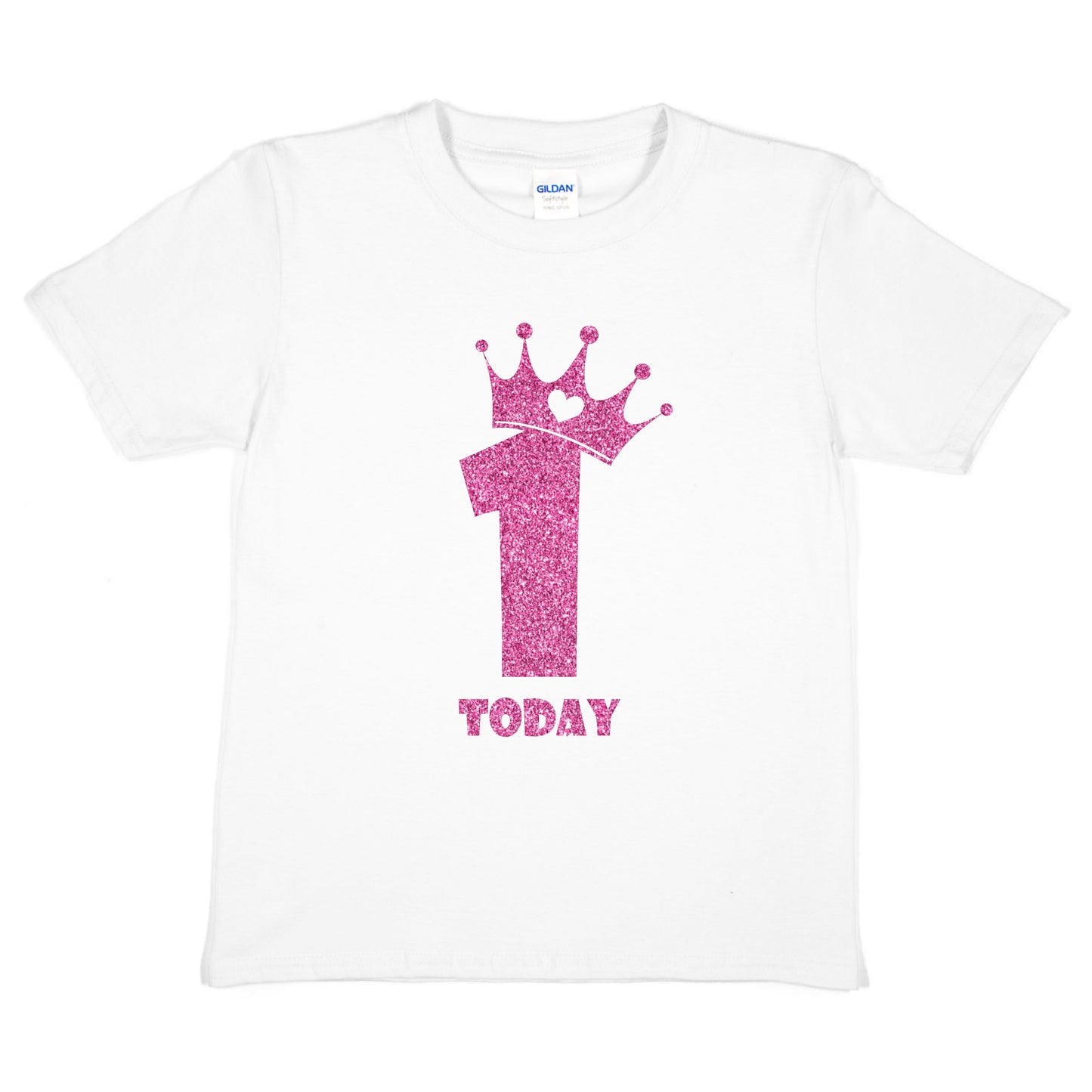 Birthday Kids 1 Today Age 1 In Pink Glitter Happy Kids T-Shirt