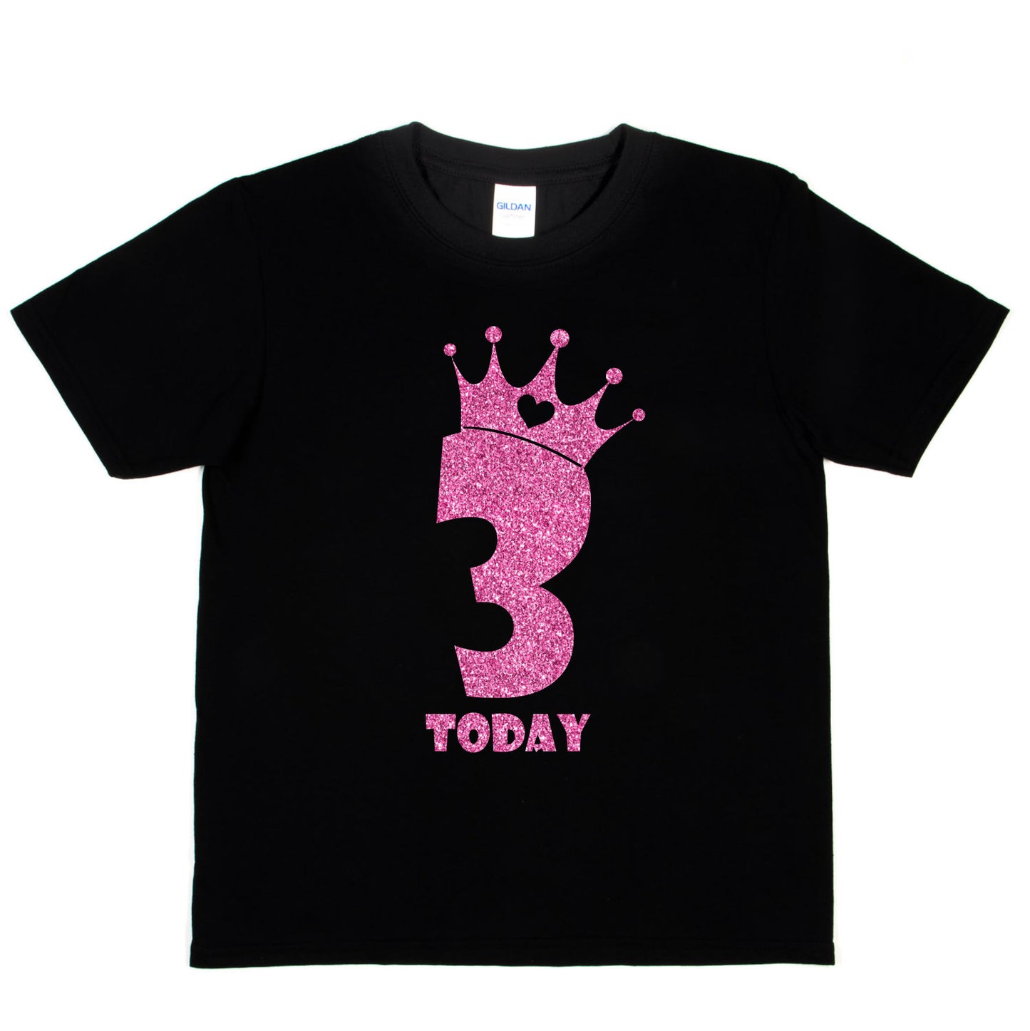 Birthday Kids 3 Today Age 3 In Pink Glitter Happy Kids T-Shirt