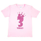 Birthday Kids 3 Today Age 3 In Pink Glitter Happy Kids T-Shirt