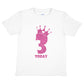 Birthday Kids 3 Today Age 3 In Pink Glitter Happy Kids T-Shirt