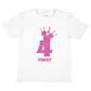 Birthday Kids 4 Today Age 4 In Pink Glitter Happy Kids T-Shirt