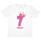 Birthday Kids 7 Today Age 7 In Pink Glitter Happy Kids T-Shirt