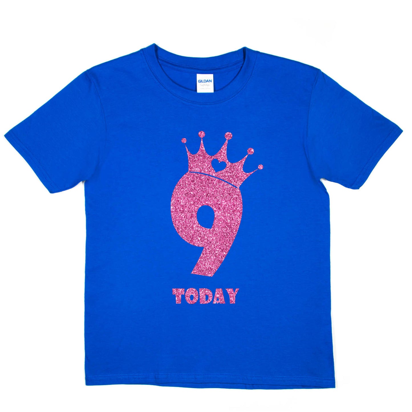 Birthday Kids 9 Today Age 9 In Pink Glitter Happy Kids T-Shirt