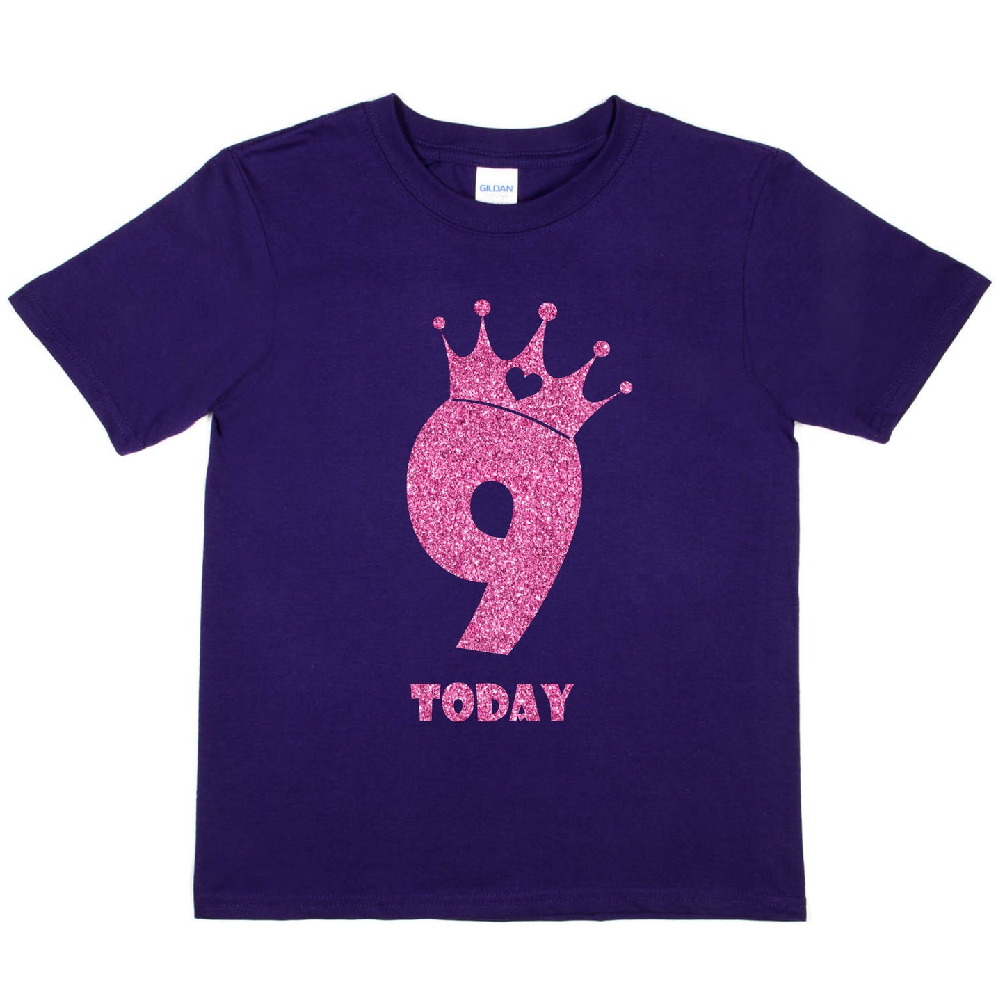 Birthday Kids 9 Today Age 9 In Pink Glitter Happy Kids T-Shirt