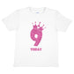 Birthday Kids 9 Today Age 9 In Pink Glitter Happy Kids T-Shirt