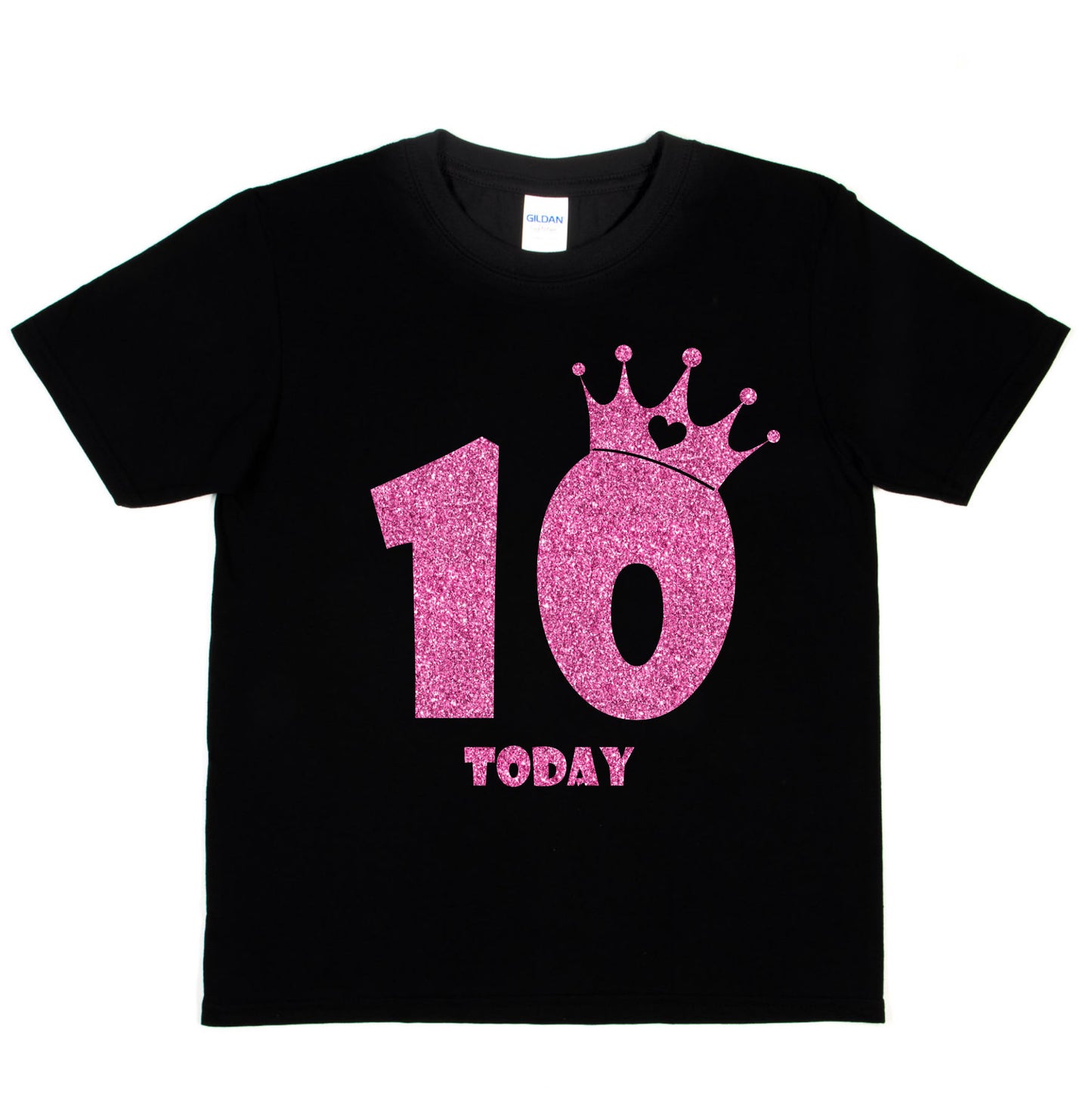 Birthday Kids 10 Today Age 10 In Pink Glitter Happy Kids T-Shirt