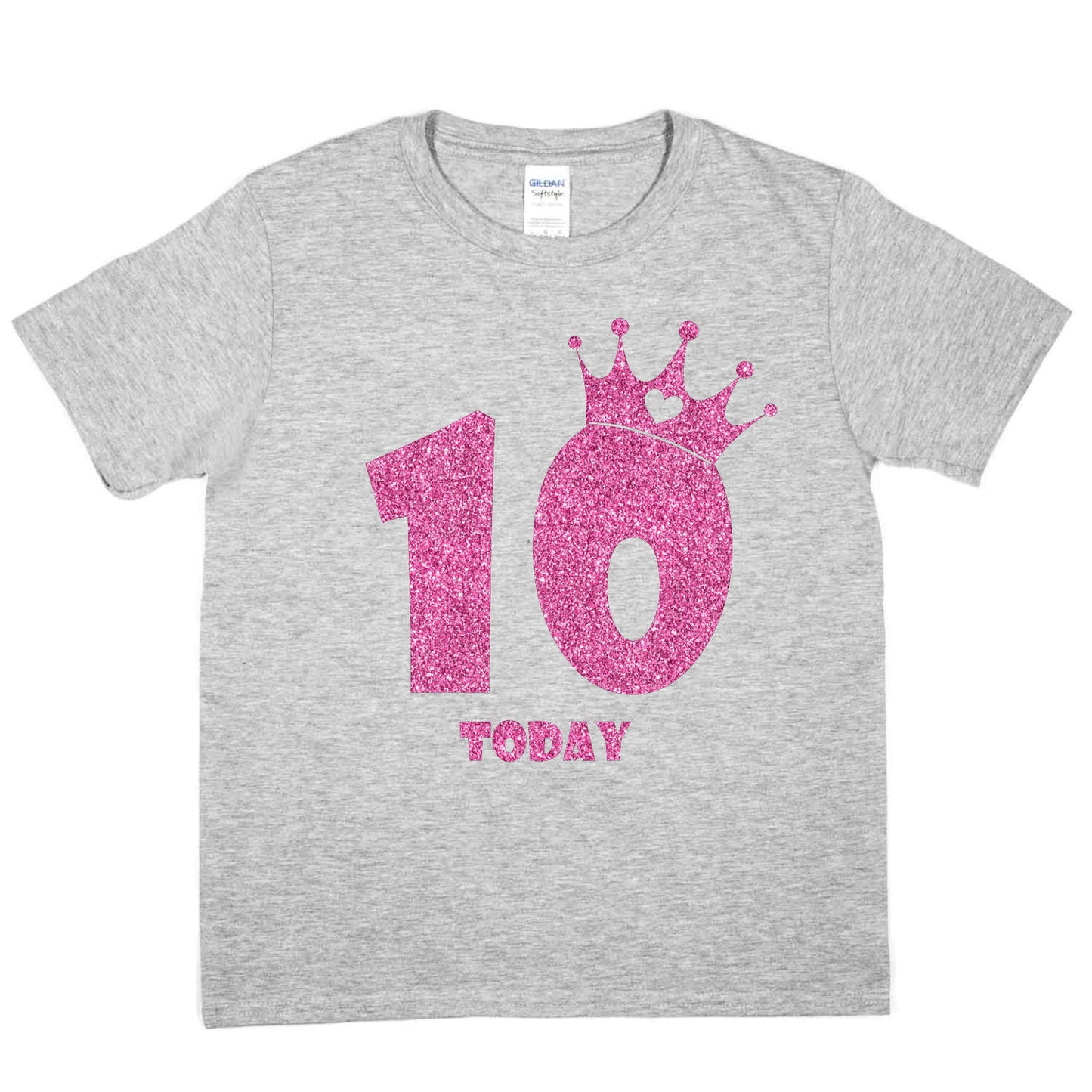 Birthday Kids 10 Today Age 10 In Pink Glitter Happy Kids T-Shirt