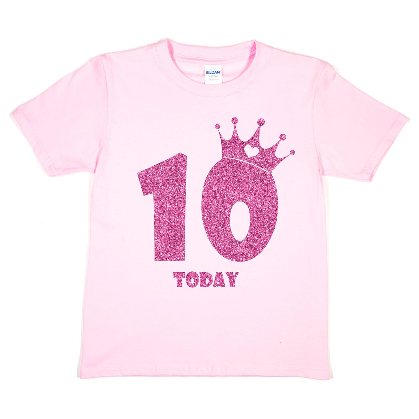 Birthday Kids 10 Today Age 10 In Pink Glitter Happy Kids T-Shirt