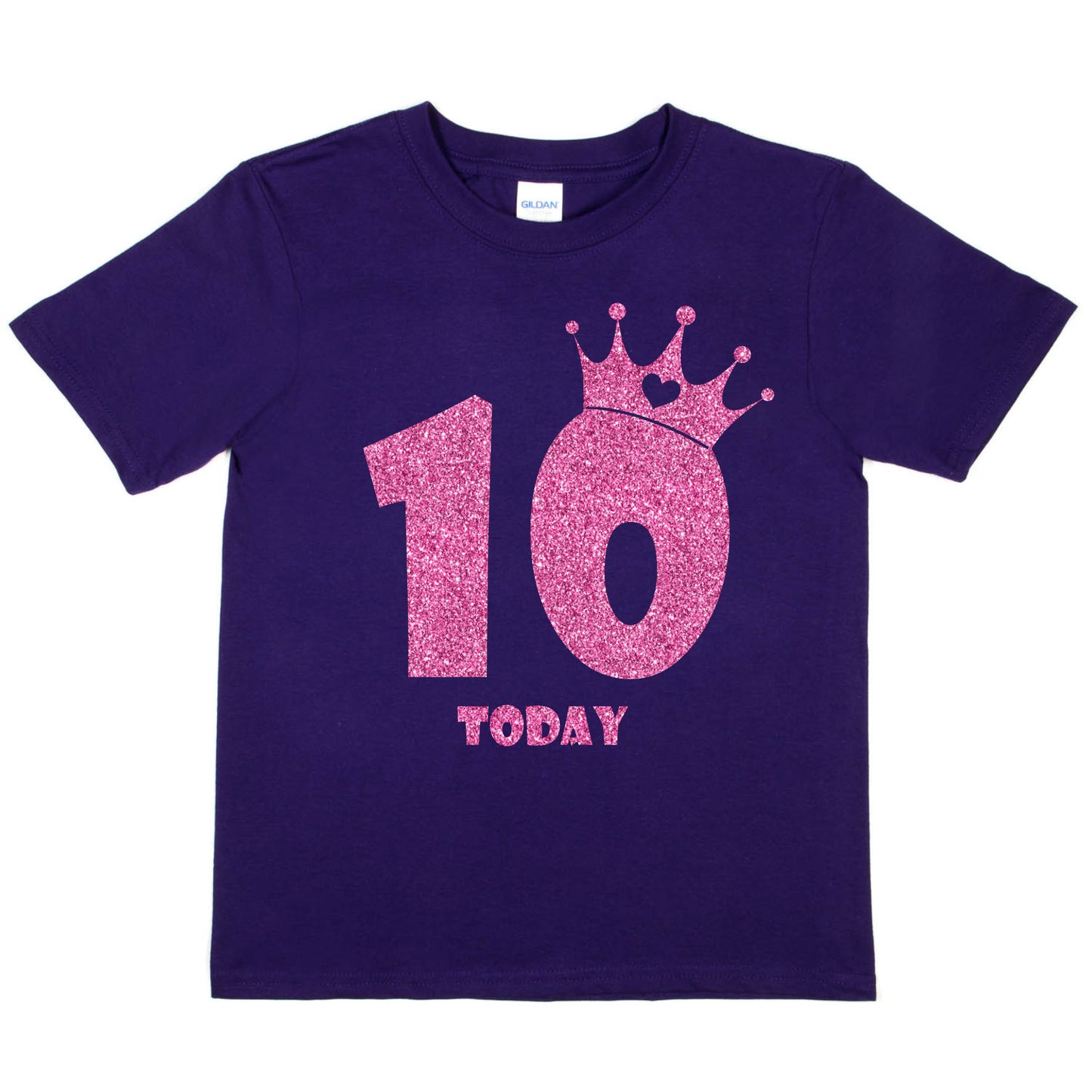 Birthday Kids 10 Today Age 10 In Pink Glitter Happy Kids T-Shirt