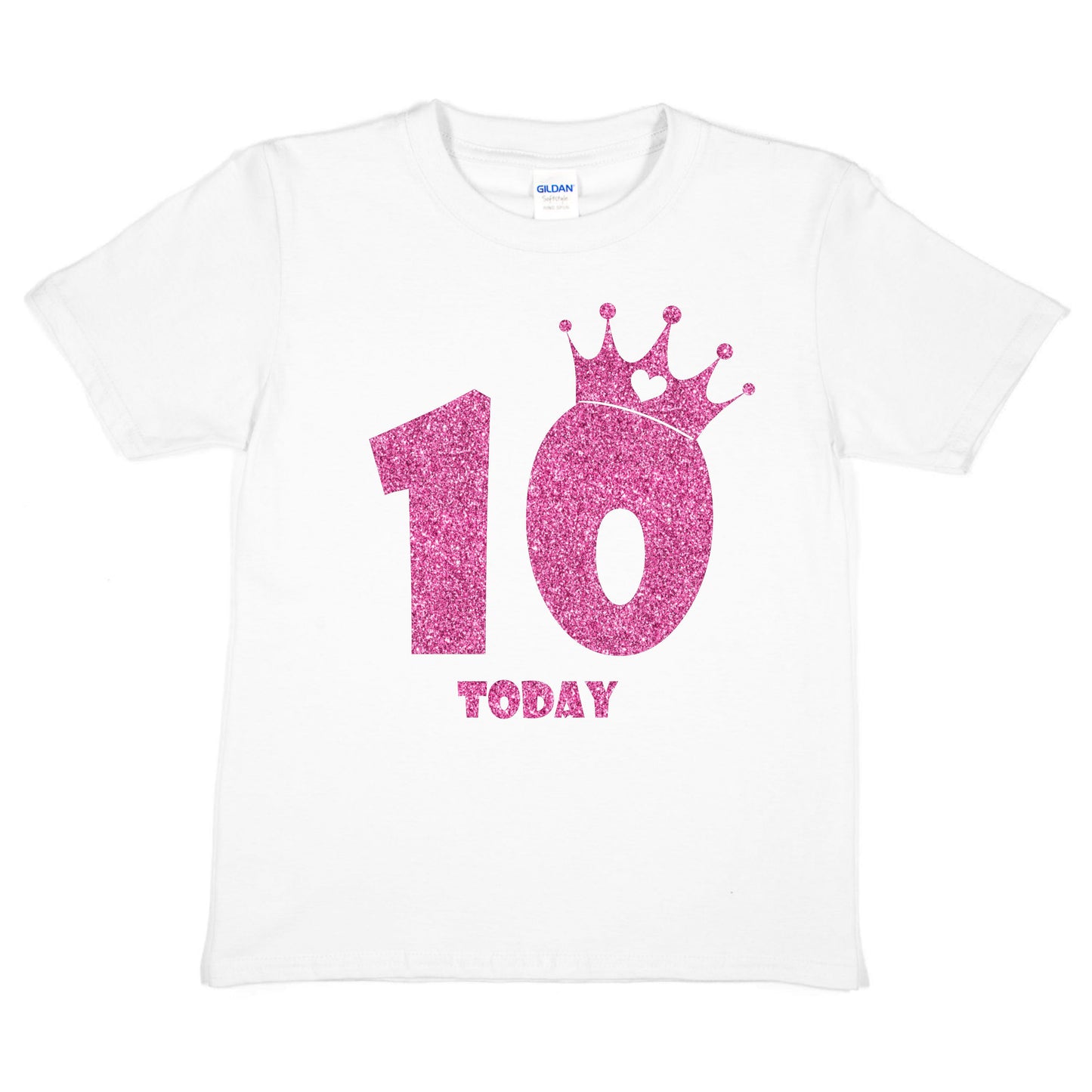 Birthday Kids 10 Today Age 10 In Pink Glitter Happy Kids T-Shirt