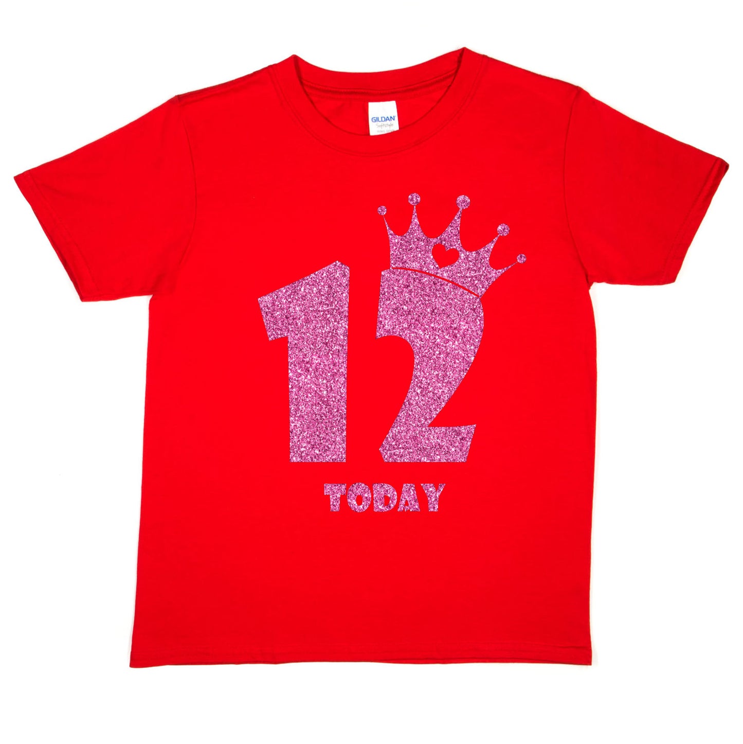 Birthday Kids 12 Today Age 12 In Pink Glitter Happy Kids T-Shirt