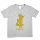 Kids Four Today Birthday T-shirt In Gold Glitter Happy 4th