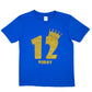 Kids Twelve Today Birthday T-shirt In Gold Glitter Happy 12th