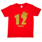 Kids Twelve Today Birthday T-shirt In Gold Glitter Happy 12th