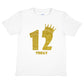 Kids Twelve Today Birthday T-shirt In Gold Glitter Happy 12th