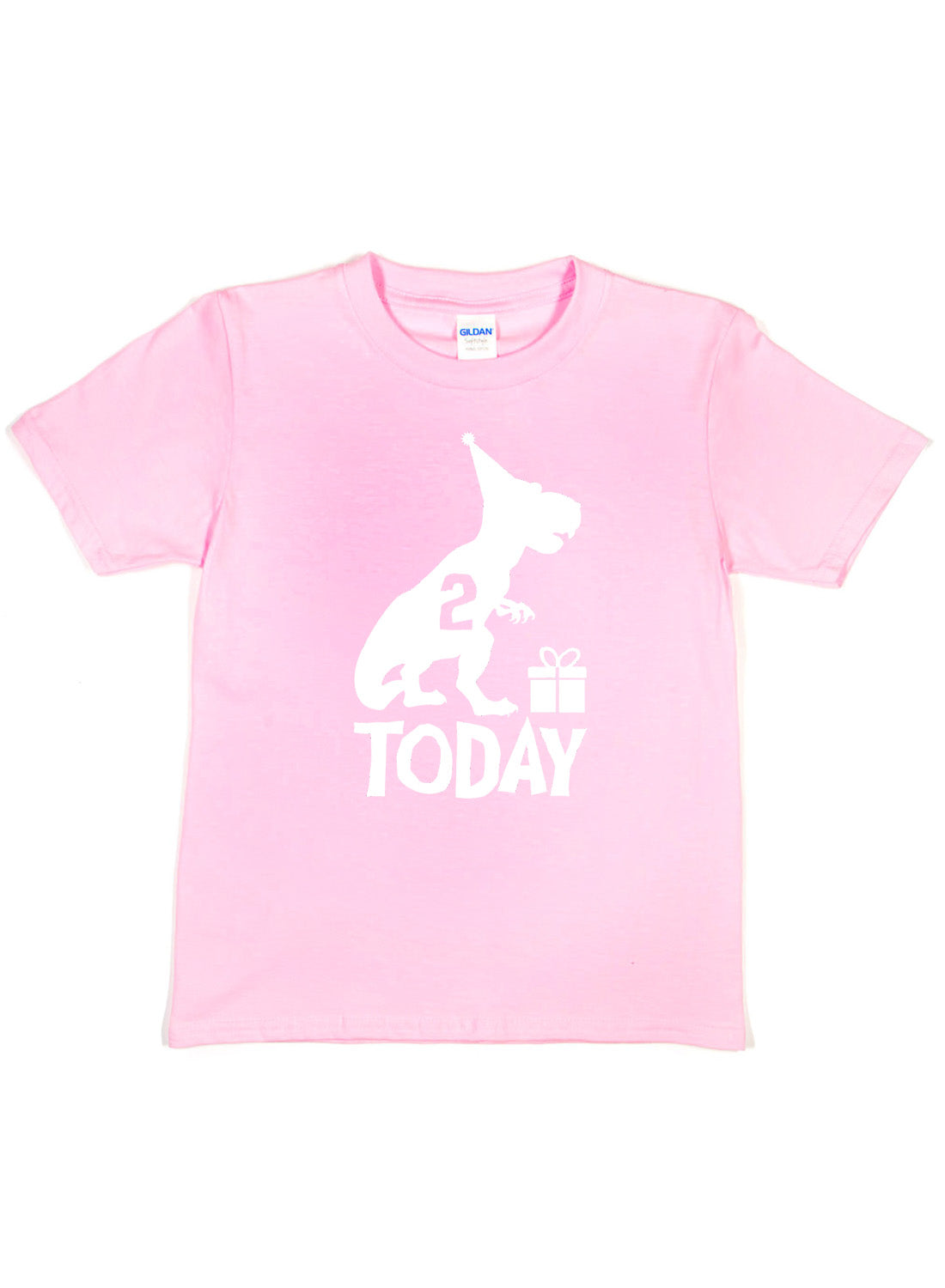 Birthday Kids 2 Today Age 2 Dinosaur Happy T-Shirt