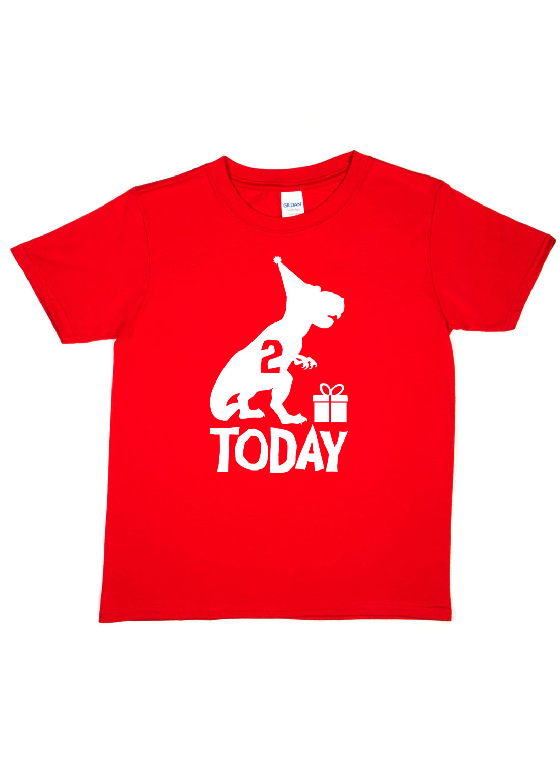 Birthday Kids 2 Today Age 2 Dinosaur Happy T-Shirt