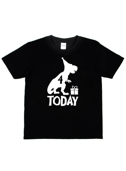 Birthday Kids 4 Today Age 4 Dinosaur Happy T-Shirt