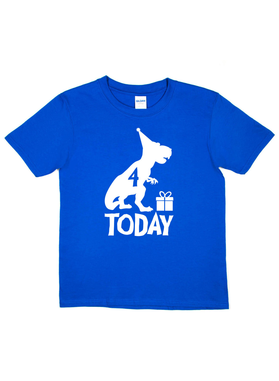 Birthday Kids 4 Today Age 4 Dinosaur Happy T-Shirt