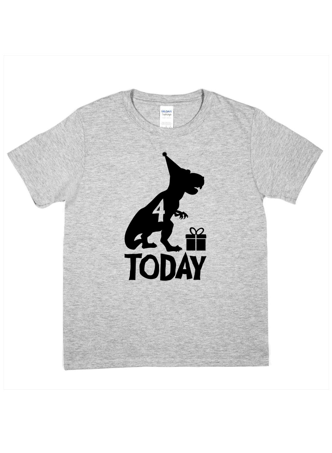 Birthday Kids 4 Today Age 4 Dinosaur Happy T-Shirt