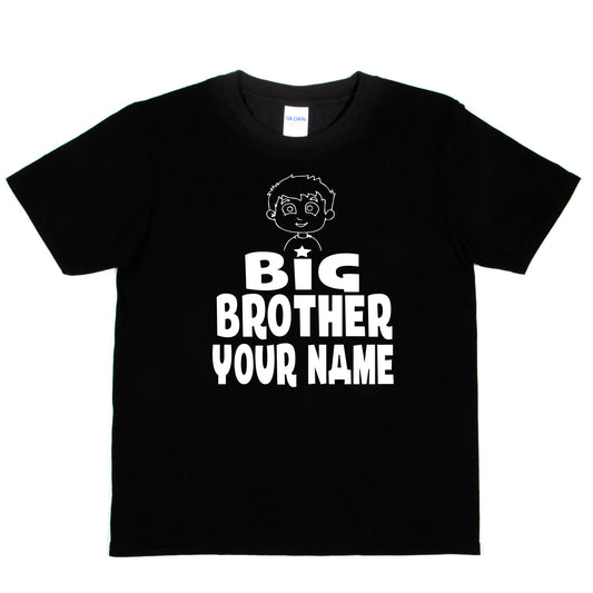 Kids Personalised Big Brother T-Shirt  Your Name Birthday T-Shirt Tee Boys Gift