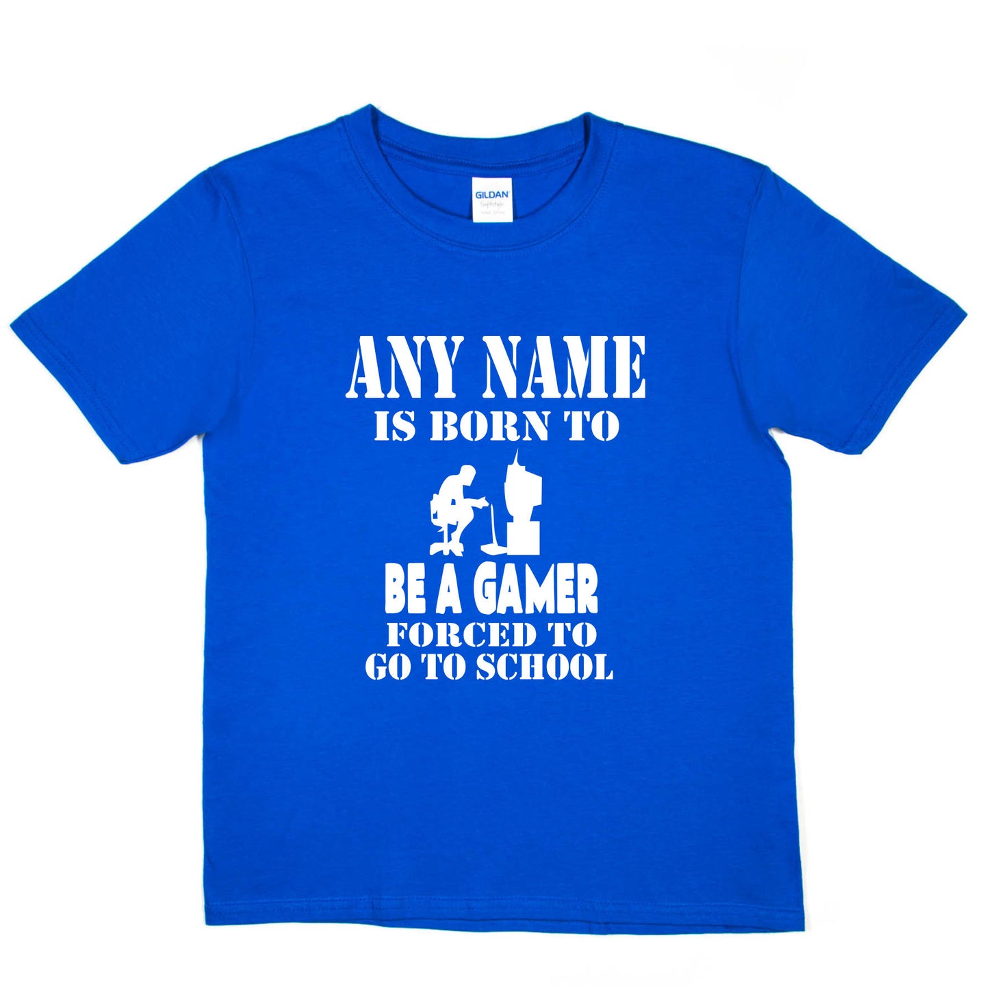 Kids Personalised T-Shirt  Born Be A Gamer PS4 Any Name