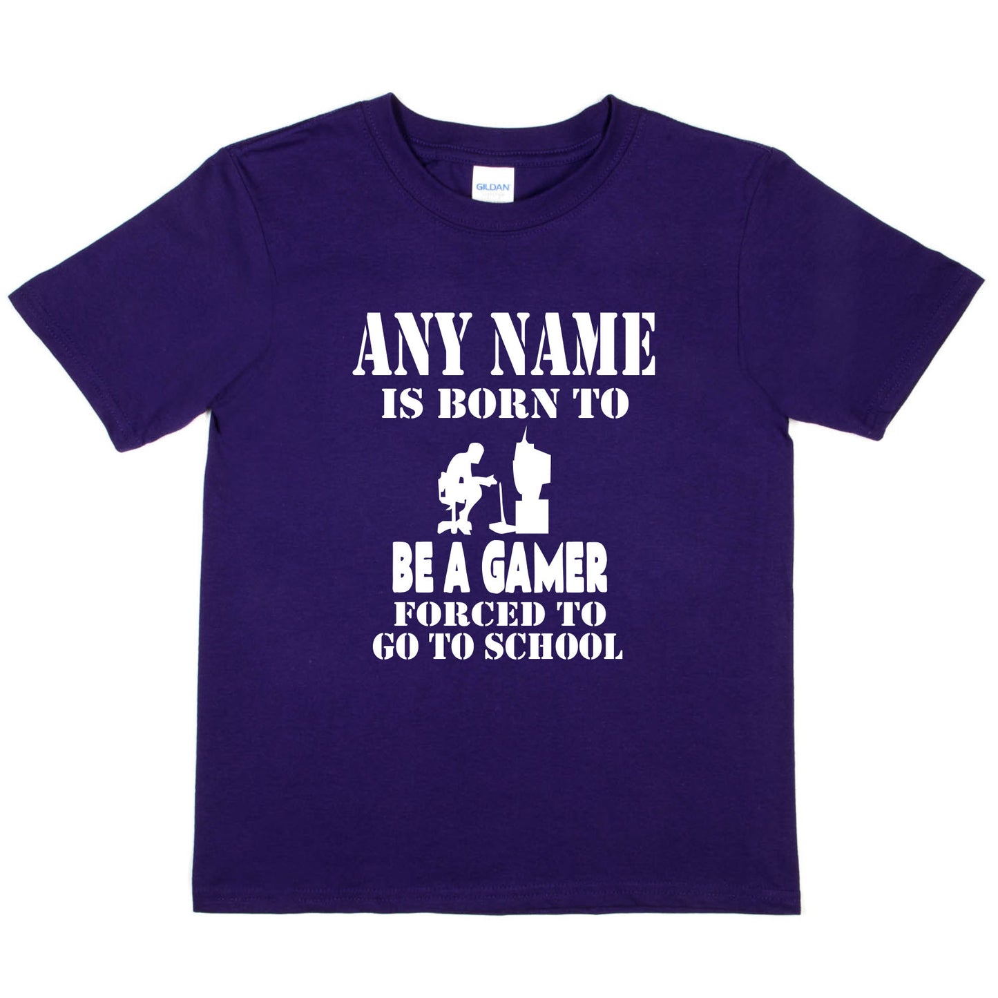 Kids Personalised T-Shirt  Born Be A Gamer PS4 Any Name